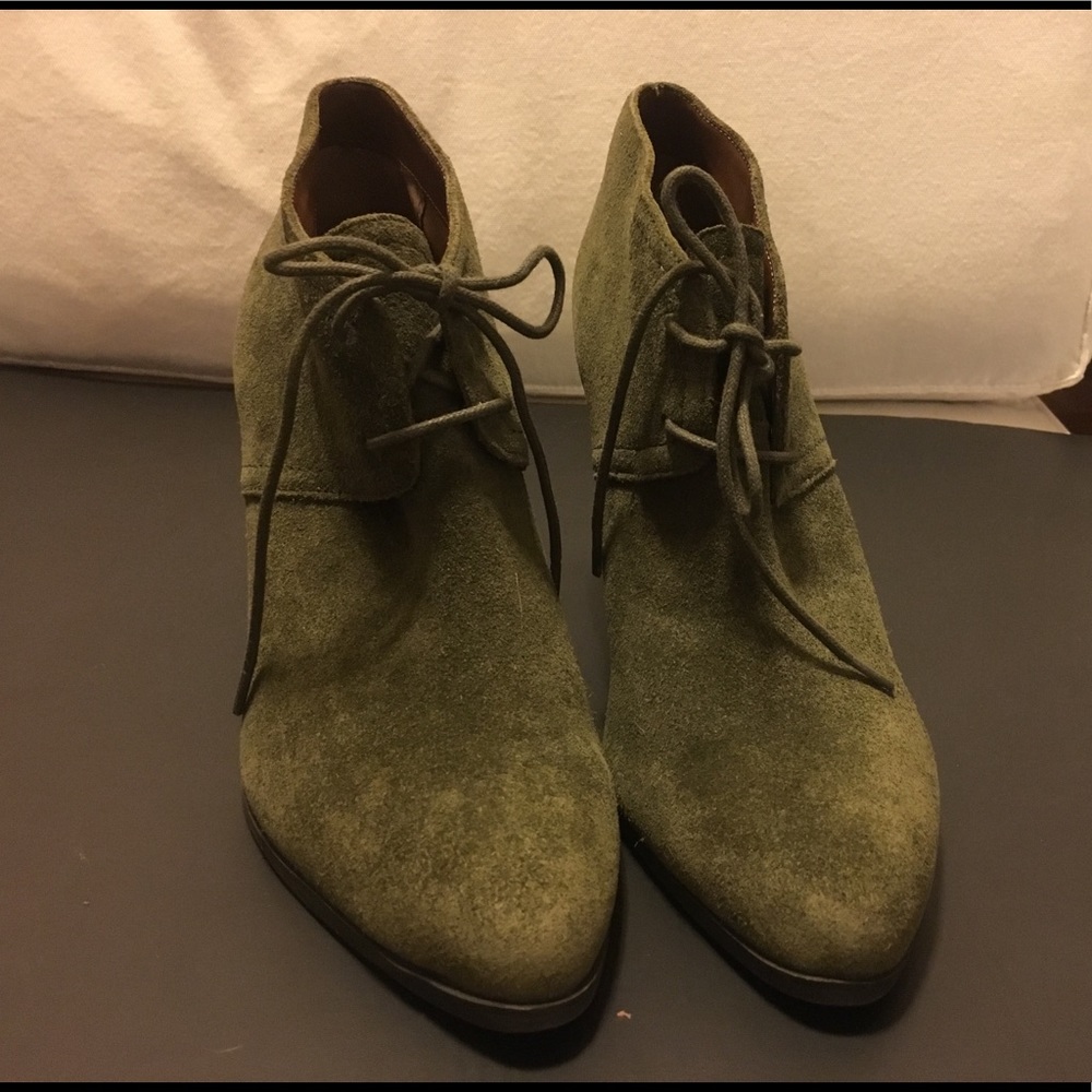 Franco Sarto Booties Suede Forest Green Sz 9.5